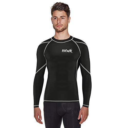 image for Hawk Sports Mens Compression Shirts Base Layer Athletic Gym MMA BJJ Ra