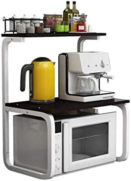 キッチンバスルーム棚 白いスチールブラケット黒いキッチン用品収納電子レンジオーブン3層スパイスポット棚電気炊飯器棚 お金を節約