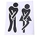 GUAngqi Black Toilet Seat Stickers Removable Arts Wallpaper Bathroom Door Decorating Funny Toilet Bathroom Sign Decal Vinyl Sticker Wall Decals for Shop Office Home Cafe Hotel