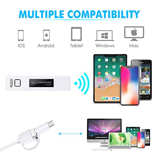 Ear Cleaning Endoscope,WiFi 3 in 1 Borescope Inspection Ear Wax Remover Tool 1.3Megapixels HD Waterproof Camera with 6 Adjustable LED,Compatible for IOS Iphone Ipad Mac OTG Android Micro USB PC(White)