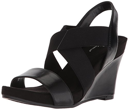Aerosoles A2 by Women s Lotus Plush Wedge Sandal, Black, 7 M US