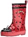 Kidorable Ladybug Rainboots, Red & Black Dots, Little Kids Size 11 M US, Natural Rubber Boots with Cotton Lining, Pull On Heel Tab & Non-Slip Sole