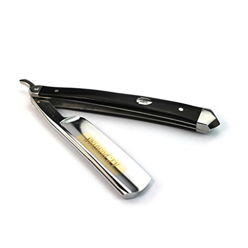 A.P. Donovan - Excellent 7/8"Straight Razor - Blade is Made of Hardened Steel with Gold Etching (not Stainless) - Handle of Black Sandal