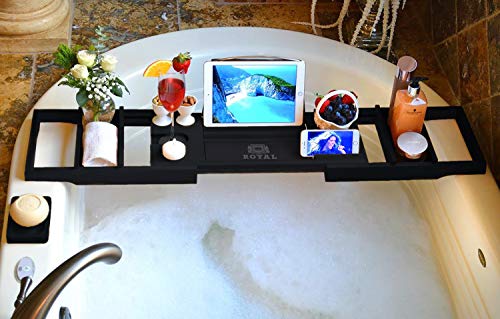image for Royal Craft Wood Luxury Bathtub Caddy Tray, One or Two Person Bath and