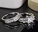 Sterling Silver Three Stone CZ Princess Cut Women's Wedding Engagement Bridal Ring Set