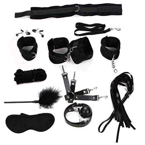 Séx Pròdùcts 11 Pcs/Sét BDSM Bòndāgé Sét Léāthér Fétǐsh ādùlt Gāmés Séx Tòys Fòr Còùplés Slāvé Gāmé SM Pròdùct Còllār éyé Māsk Plùsh blāck