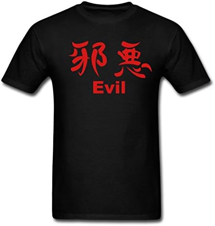 WANLI Cheapest Men's Kanji Evil T-Shirts Black XXL