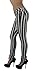 6065X - Women’s Plus Size Blk & Wht Striped 5 Pockets Classic Skinny Jeans