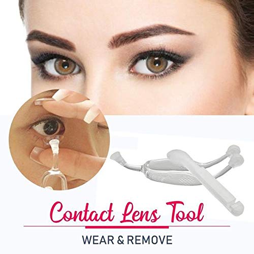 Soft Contact Lens Insertion & Remover Tool RGP Plunger for Hard Lenses- Contact Lens Handler Device Includes Tweezers and Soft Silicone Scoop