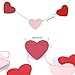 Konsait 18.37FT/30Heart Bridal Shower Wedding Valentine's Day Decoration Paper Heart Banner Pink Red Love Heart Bunting Garland Hanging Decor