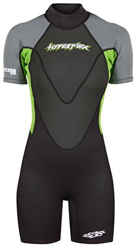Hyperflex Wetsuits Women's Access 2.5 mm Back Zip Spring - (Green, 14)