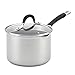 Circulon Momentum Stainless Steel Nonstick Covered Straining Saucepan with Pour Spout, 3-Quart