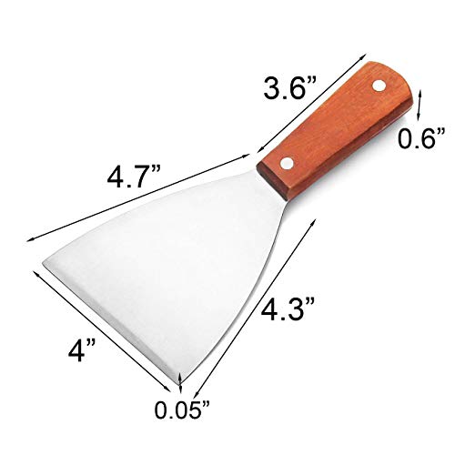 Acronde 2PCS Stainless Steel Slant Grill Griddle Spatula Scraper Diner Flat Straight Blade - Thumbnail 4