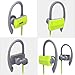 Heiyo Wireless Sport Bluetooth Headphones, In-Ear Fit Earhook Secure IPX4 Sweatproof Earphones with Mic and 7-Hour Playing Time for Running,Gym and Outdoor Sports-Green