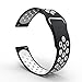 20mm Quick Release Breathable Watch Band Compatible with Garmin Vivoactive 3/Samsung Gear Sport/Ticwatch 2/Ticwatch E/Samsung Gear S2 Classic Watch, One Size, Black/White
