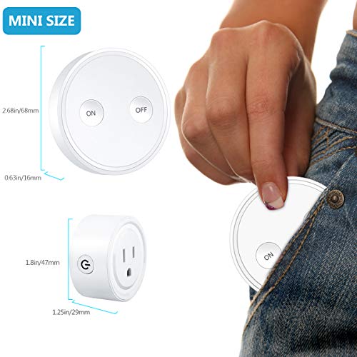 LoraTap Mini Remote Control Outlet Plug Adapter with Remote, 656ft Range Wireless Light Switch for Household Appliances, No Hub Required, 10A/1100W, White, 5 Years Warranty (2 Remotes + 1 Outlet)