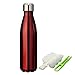 KING DO WAY Double Wall Vacuum Insulated Stainless Steel Water Bottle, 17 oz - Red