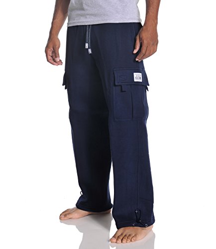 Pro Club Men's Heavyweight Fleece Cargo Sweatpant, Navy, 7X-Large