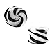 BodyJ4You 4PC Glass Ear Tapers Plugs 00G Black White Handmade Gauges Piercing Jewelry Set