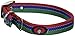 Hamilton Double Thick Deluxe Dog Collar with Reflective Threads, 1 by 22-Inch, Green/Blue/Red