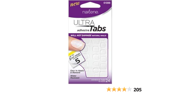 Amazon Com Nailene Ultra Adhesive Tabs For Short Nails 2 Packs Of 24 48 Count Beauty Personal Care