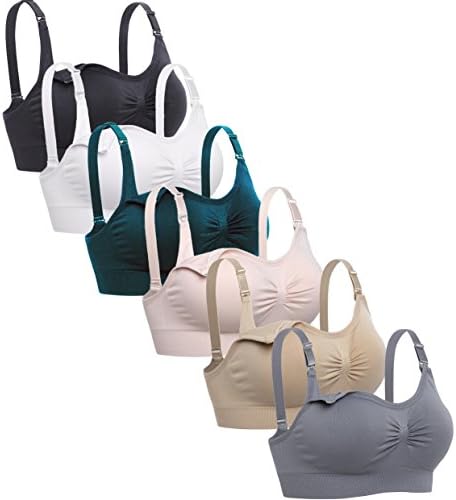 Lataly Womens Sleeping Nursing Bra Wirefree Breastfeeding Maternity Bralette Pack of 6 Size XL
