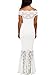 Elapsy Womens Sexy Off Shoulder Bardot Soft Lace Bridesmaid Evening Wedding Gowns Fishtail Maxi Dress White X-Large