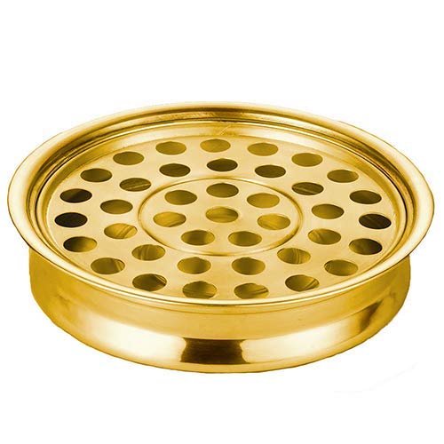 Polished Steel Communion Tray - Brass Tone