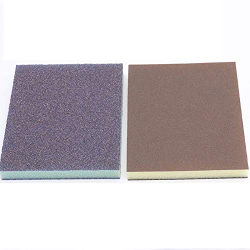 Maslin 2pcs Grits 60 80 120 180 240 320 400 600 Double Side Abrasive Tools Polishing Sponge Sandpaper/Sanding Sponge Pad - (Grit: 220, Color: Grey) - Thumbnail 3
