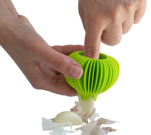 HIC Harold Import Co. 8906 Garlic Peeler, Silicone, Lime Green
