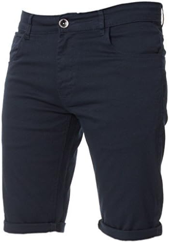 New Kruze Mens Slim Fit Stretch Cotton Chino Shorts Summer Casual Smart