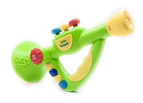 Musical Trumpet Children's Toy Battery Operated w/ Tunes & Lights , Kids Learning & Entertainment (Green) - Thumbnail 4