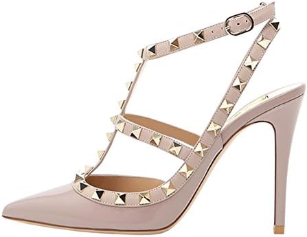 vocosi Women's Slingbacks Strappy Sandals for Dress,Pointy Toe Studs High Heels Sandals Shoes