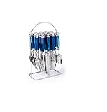 Cambridge Barcelona 20 Piece Stainless Steel Flatware Set, Service for 4, Cutlery with Blue Handles and Easy to Carry Storage Rack, for Indoor Outdoor Dining, Dishwasher Safe Contemporary Silverware (Blue) by Cambridge Silversmith