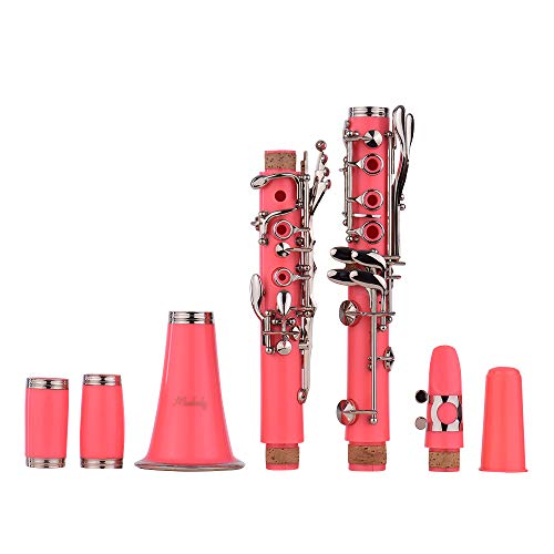 Clarinet,Muslady 17-Key Clarinet,Bb Flat ABS Woodwind Instrument with Carry Case Gloves Cleaning Cloth Mini Screwdriver Reed Case 10pcs Reeds - Thumbnail 4