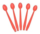 Long Red Disposable Soda / Ice Cream Sundae Spoons (50 Count)