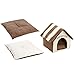 Soft-Sided Brick Pet House & Mat,Lotus.flower Portable Indoor Pet Bed Dog House Soft Warm and Comfortable Cat Dog Sweet Room (Multicolor)