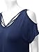 Zero City Women's Short Sleeve Cold Shoulder Casual T-Shirt Tunic Top NAVY XL
