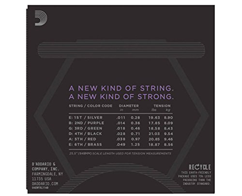 D'Addario NYXL1149 Nickel Wound Electric Guitar Strings, Medium, 11-49 12-pack