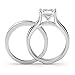 Metal Factory Sz 9 Sterling Silver 2Pcs 925 CZ Cubic Zirconia Engagement Wedding Band Ring Insert Set
