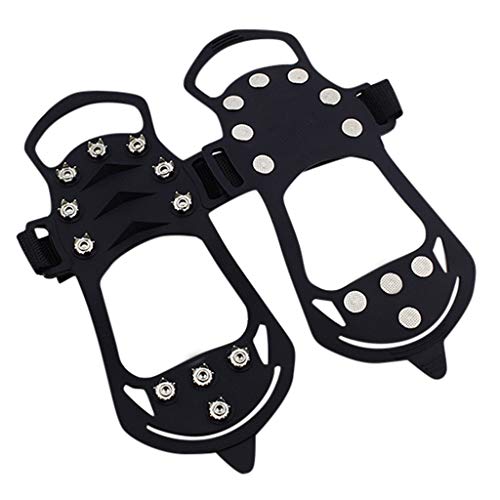 Pausseo Silicone Shoe Cover, Women Men Unisex Winter Ourdoor Sports Solid Color Lady Male Boys Girls Non-Slip Snow Cleats Shoes Boots Cover Step Ice Spikes Grips Crampons for Hiking - Thumbnail 6