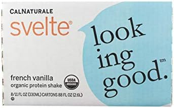 Svelte Organic Protein Shake, French Vanilla, 11 Ounce (Pack of 8)