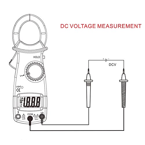CactusAngui Portable Tester Mini Clamp Multimeter Fire Wire Identification Digital Ammeter Black - Thumbnail 4