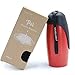 VIVAGLORY Dog Water Bottle, Pet Drinking Bottle, 25oz Portable & Leakproof Stainless Steel Dog Travel Water Bottle Bowl with Large Trough for Walking & Hiking, Red