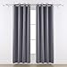 Deconovo Solid Room Darkening Curtains Thermal Insulated Blackout Curtains Grommet Blind Curtains for Bedroom 52W x 84L Inch Light Grey 2 Panels
