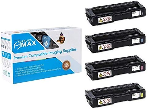 SuppliesMAX Compatible Replacement for Ricoh Aficio SP-C220/240 Toner Cartridge Combo Pack (BK/C/M/Y) Type 220 (40609MP)