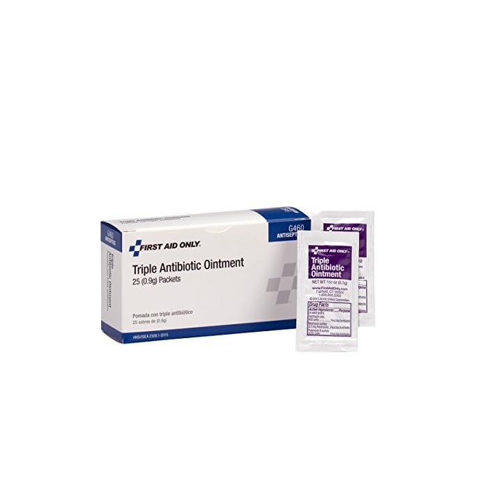 First Aid Only Triple Antibiotic Ointment Pack, 25 Count (G460)