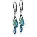 Sterling Silver Blue Green Amber Earrings Necklace Set 18 Inches