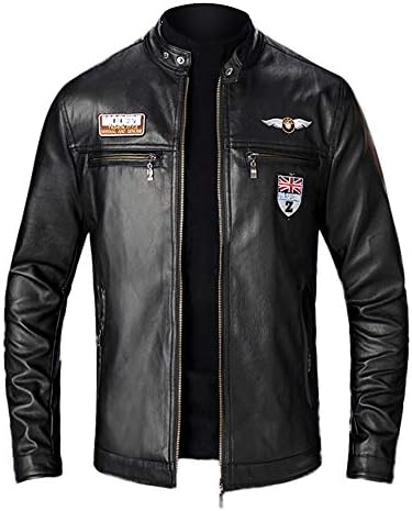 Jackets for Men Autumn Winter Slim Leather Jacket Motorcycle Coat