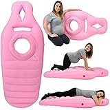 Cozy Bump Pregnancy Pillow - New 2019 Design - Added Chest & Neck Comfort - Pregnancy Bed Inflatable Mattress for Back Pain (Pink)